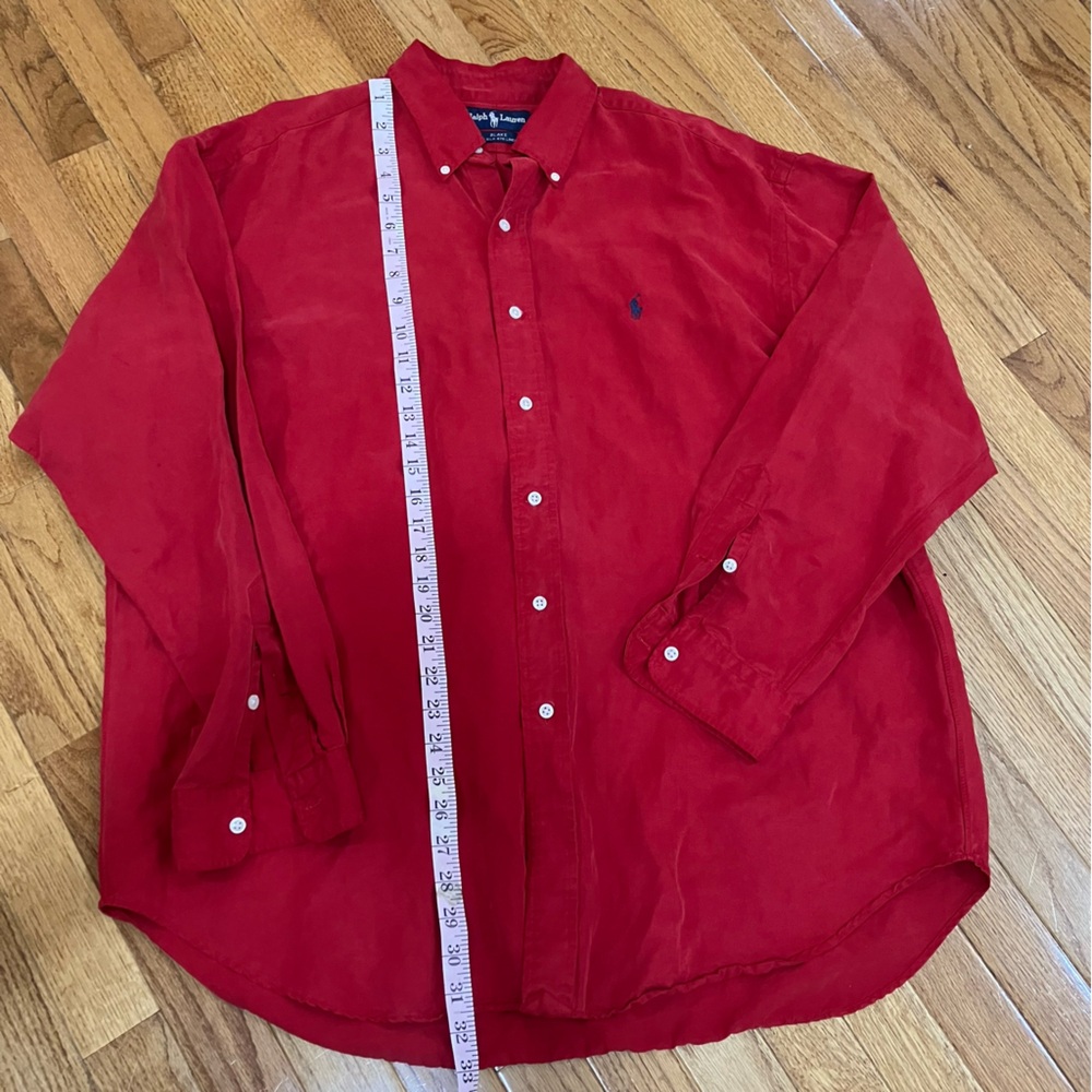 Ralph Lauren Blake Silk Linen Button Up Shirt XL Men’s 90s - Picture 2 of 9